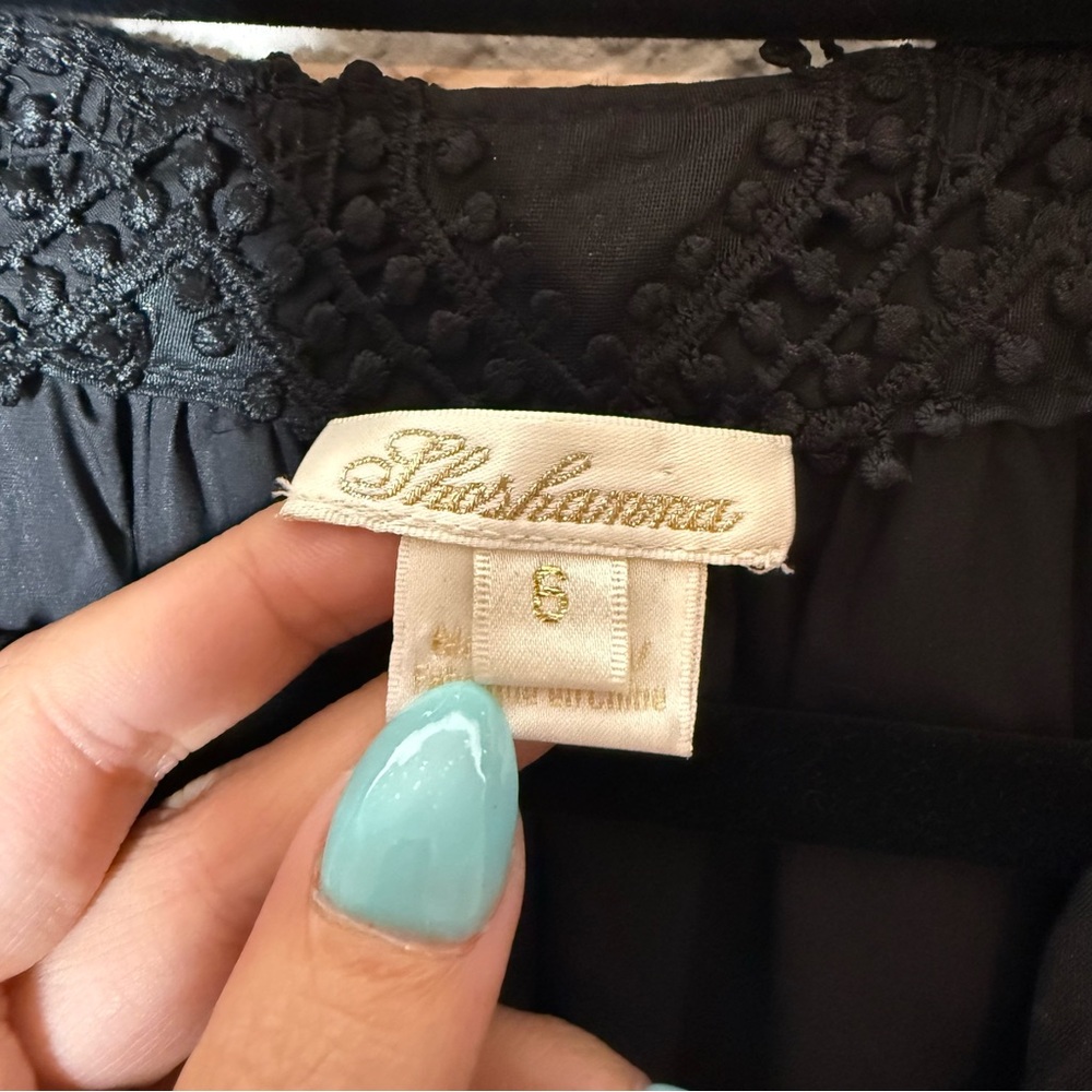Shoshanna Jet Black Mosaic Embroidered Caricia Belted Lace Dress - Picture 4 of 4